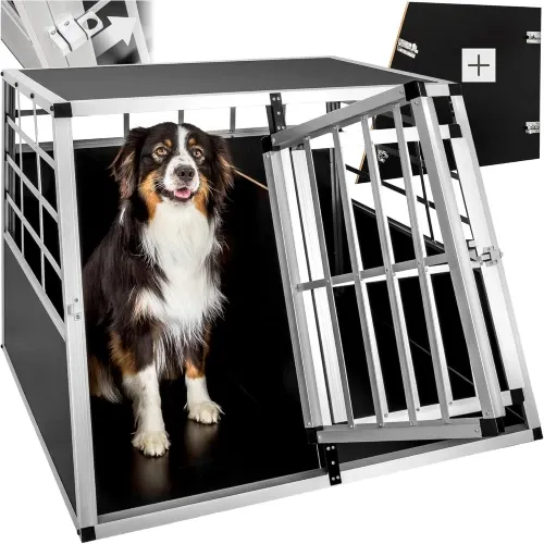 tectake® Hundebox aus Aluminium, für bis zu 2 Hunde