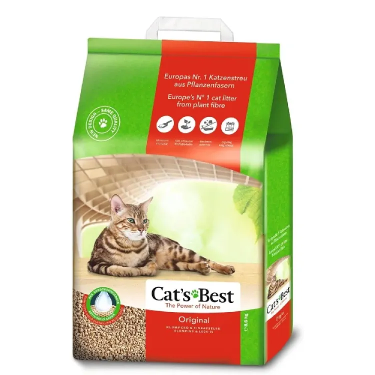 Cat's Best Original Katzenstreu, 20 l / 8,6 kg – pflanzlich & saugstark