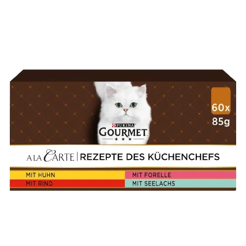 Gourmet A la Carte Katzenfutter nass, Sorten-Mix – 60 x 85 g (Purina)