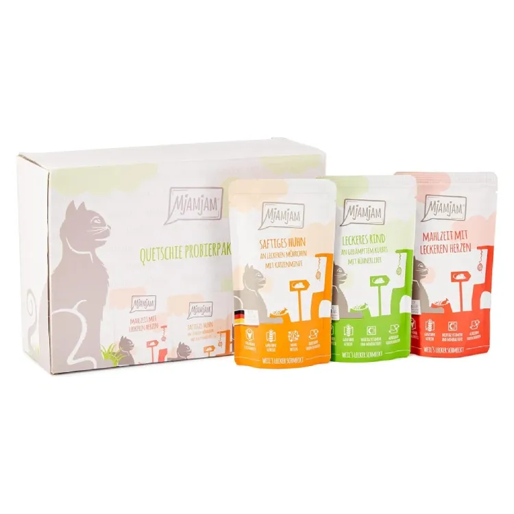 MjAMjAM – Premium Nassfutter für Katzen, Mixpaket I (12 × 125 g)