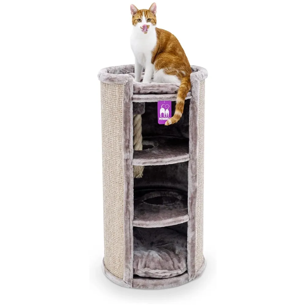 Petrebels Kratztonne XL Superdome 100 cm – für große Katzen, Farbe Cappuccino